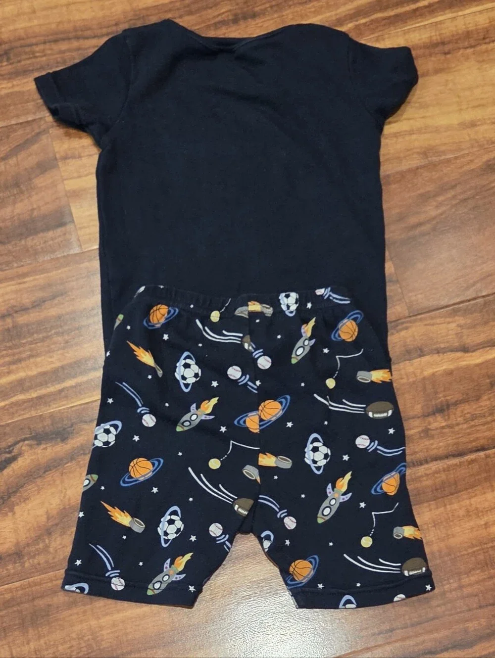 Gymboree Boys 3T Navy Blue & Royal Blue Space and Baseball Pajama Set